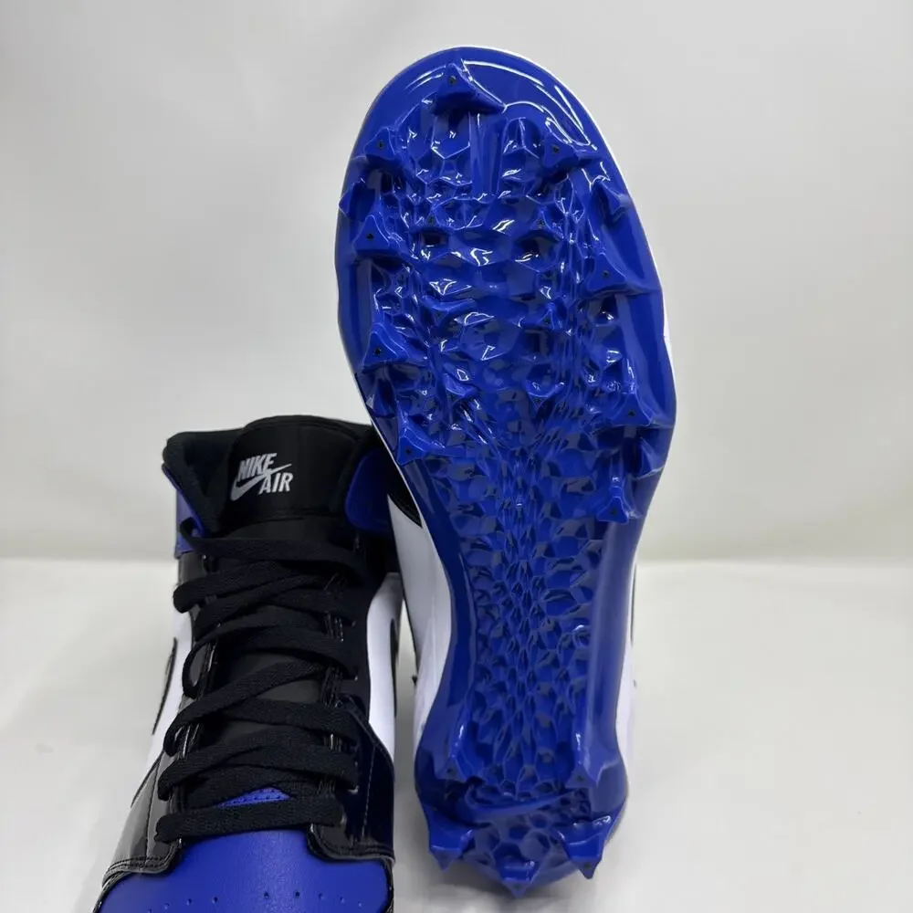 Nike Air Jordan 1 Mid TD Football Cleats Mens 12 FJ6805-401 Game Royal Blue